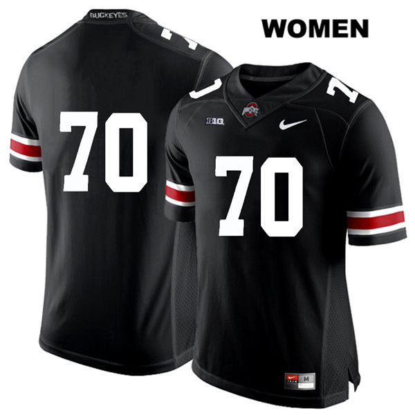 Ohio State Buckeyes Women's Noah Donald #70 White Number Black Authentic Nike No Name College NCAA Stitched Football Jersey BV19A46JT